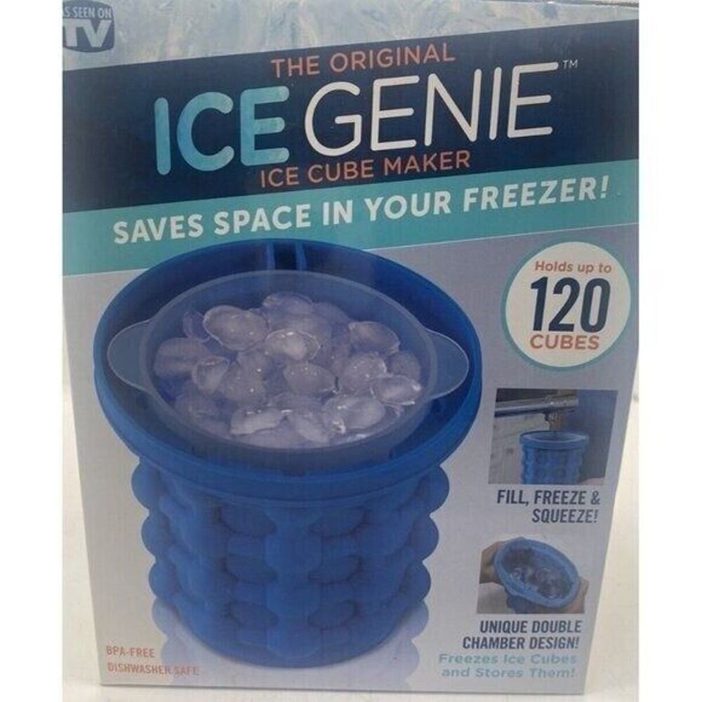 Original Ice Genie Ice Cube Maker Holds Up 120 Cubes Saves Space New Open Box